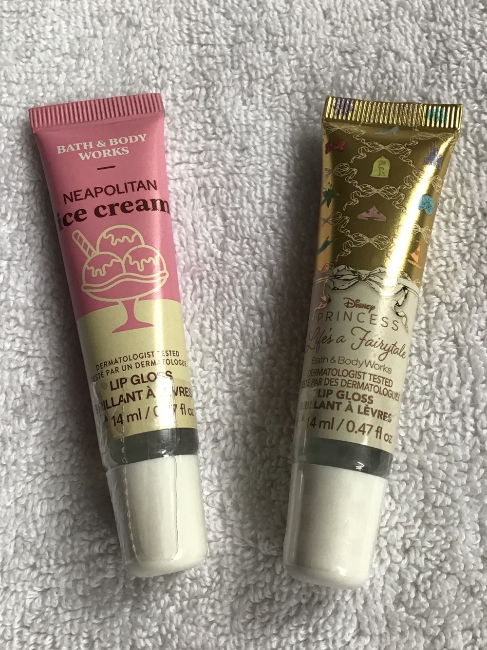 Bundle of 2 Bath & Body Works lip gloss Neapolitan Ice Cream & Lifes a Fairytale